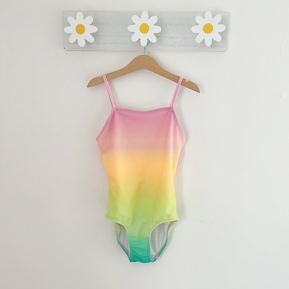 Old Navy Pink and Orange Swimsuit girls size small 6-7 - Picture 1 of 7